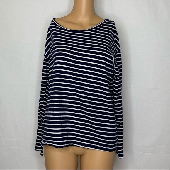 Sundry Maritime Nautical Striped Shirt Navy White - Picture 1 of 3